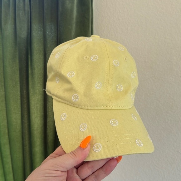 Stoney Clover light yellow smiley face embroidery baseball cap hat retro - Picture 1 of 4